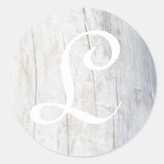 Monogram Driftwood Ronde Sticker