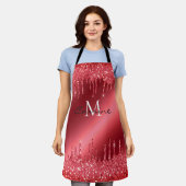 Monogram Dripping Rood Glitter Crimson Metallic Schort (Gedragen)