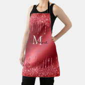 Monogram Dripping Rood Glitter Crimson Metallic Schort (Insitu)