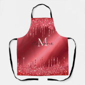 Monogram Dripping Rood Glitter Crimson Metallic Schort (Voorkant)