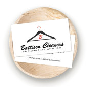Monogram droogreinigers, droog reinigen visitekaartje