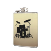 Monogram drum Antiek goud instellen Heupfles (Links)