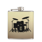 Monogram drum Antiek goud instellen Heupfles (Voorkant)