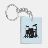 Monogram drum Hoesje Silver Plantend Ketting inste Sleutelhanger (Voorkant Links)