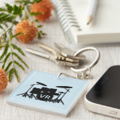 Monogram drum Hoesje Silver Plantend Ketting inste Sleutelhanger (Voorkant Rechts)