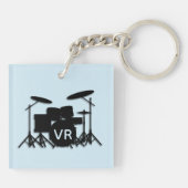 Monogram drum Hoesje Silver Plantend Ketting inste Sleutelhanger (Achterkant)