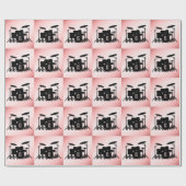 Monogram drum Roze omlooppapier instellen Cadeaupapier (Vlak)