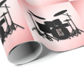 Monogram drum Roze omlooppapier instellen Cadeaupapier (Rol Hoek)
