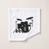 Monogram Drum Set Bad Handdoek (Wasdoekje)