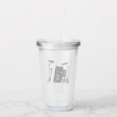 Monogram drum Silver Acryl Drinkbeker (Achterkant)