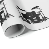 Monogram drum Silver Cadeaupapier (Rol Hoek)