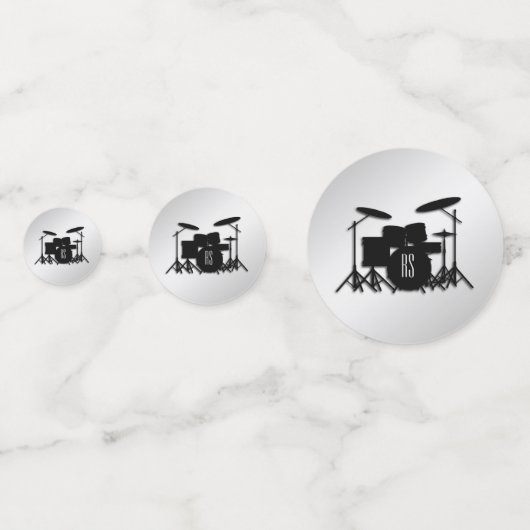 Monogram drum Silver Confetti (Voorkanten)