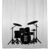 Monogram drum Silver Douchegordijn (Voorkant)