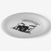 Monogram drum Silver Gefeliciteerd Papieren Bordje (Gekanteld)