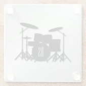 Monogram drum Silver Glazen Onderzetter (Achterkant)