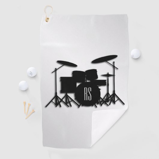 Monogram drum Silver Golfhanddoek (Insitu)