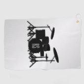 Monogram drum Silver Golfhanddoek (Horizontaal)