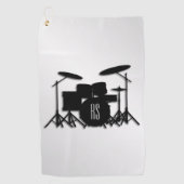 Monogram drum Silver Golfhanddoek (Voorkant)