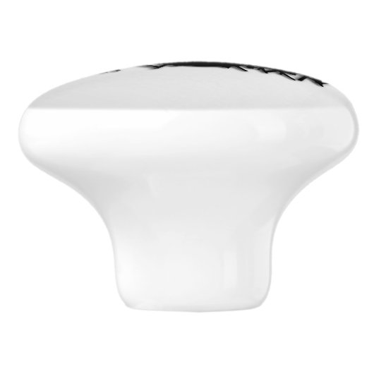 Monogram drum Silver Keramische Knop (Zijkant)