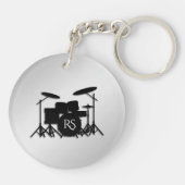 Monogram drum Silver Sleutelhanger (Achterkant)