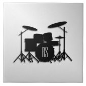 Monogram drum Silver Tegeltje (Voorkant)