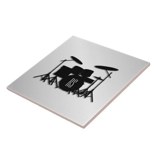 Monogram drum Silver Tegeltje (Zijkant)