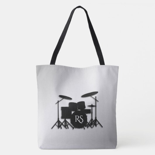 Monogram drum Silver Tote Bag (Achterkant)