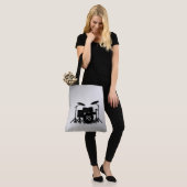 Monogram drum Silver Tote Bag (Op model)