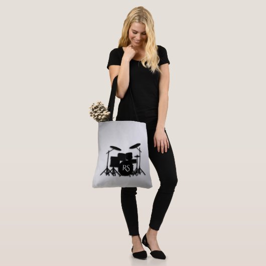 Monogram drum Silver Tote Bag (Op model)