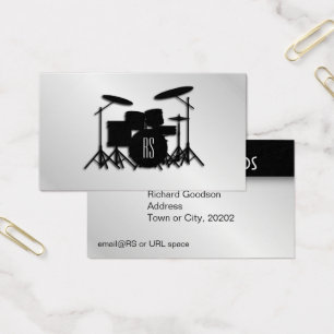 Monogram drum Silver Visitekaartje