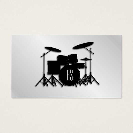 Monogram drum Silver Visitekaartje (Voorkant)