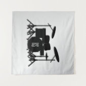 Monogram drum Silver Wandkleed (Voorkant (horizontaal))