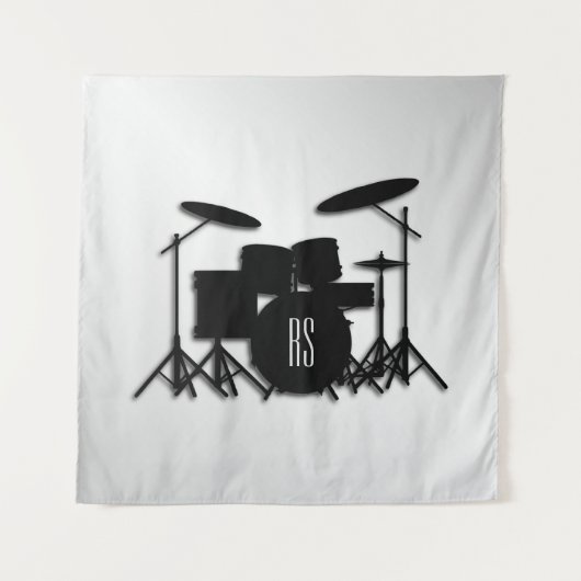 Monogram drum Silver Wandkleed (Voorkant)