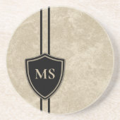 Monogram Drummer  Bass Drum Drumming Zandsteen Onderzetter (Voorkant)