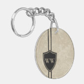 Monogram drummer Bass Drum Style Crest Drumming Ke Sleutelhanger (Voorkant Links)