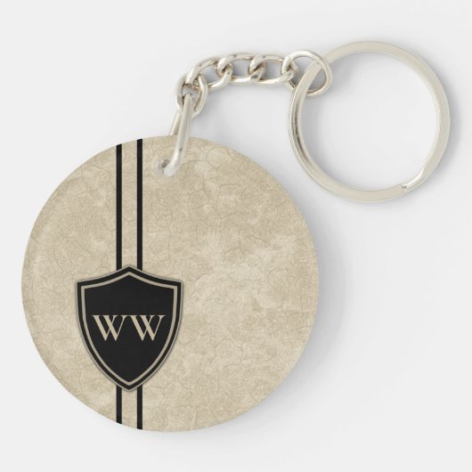 Monogram drummer Bass Drum Style Crest Drumming Ke Sleutelhanger (Achterkant)