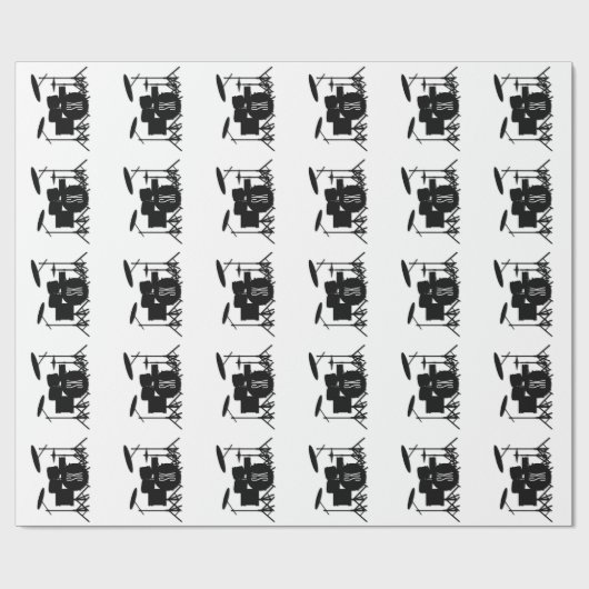 Monogram drumset cadeaupapier (Vlak)