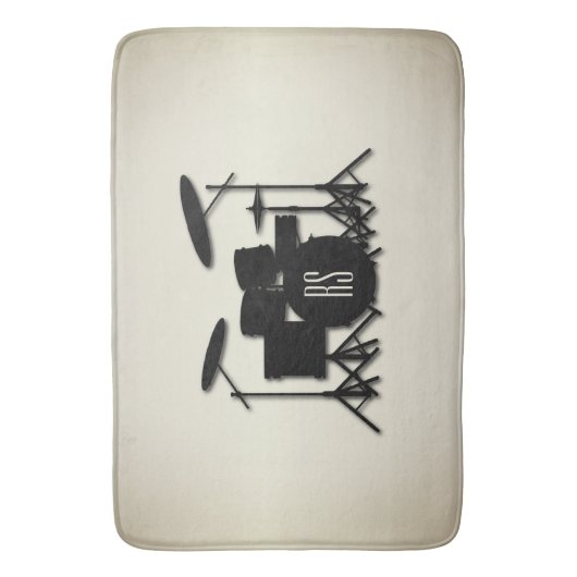 Monogram drumset Gold Badmat (Voorkant Verticaal)