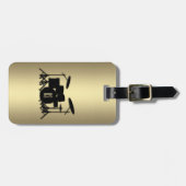 Monogram drumset Gold Bagagelabel (Voorkant horizontaal)