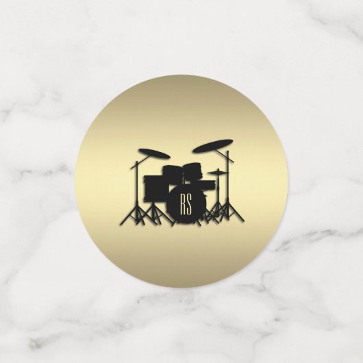 Monogram drumset Gold Confetti (Kleine voorkant)