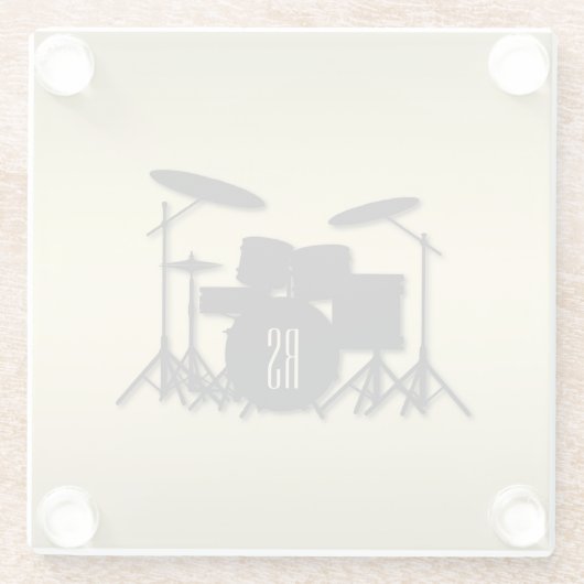 Monogram drumset Gold Glazen Onderzetter (Achterkant)