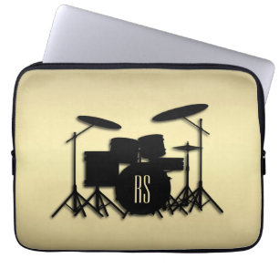 Monogram drumset Gold Laptop Sleeve