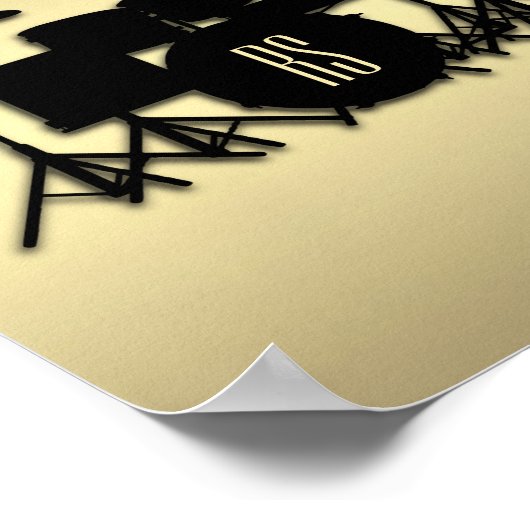Monogram drumset Gold Poster (Hoek)
