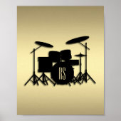Monogram drumset Gold Poster (Voorkant)