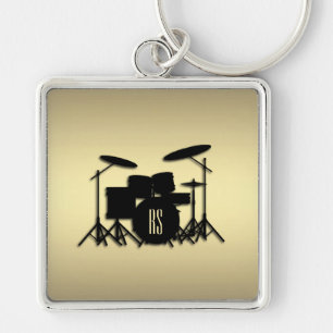 Monogram drumset Gold Sleutelhanger
