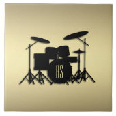 Monogram drumset Gold Tegeltje (Voorkant)