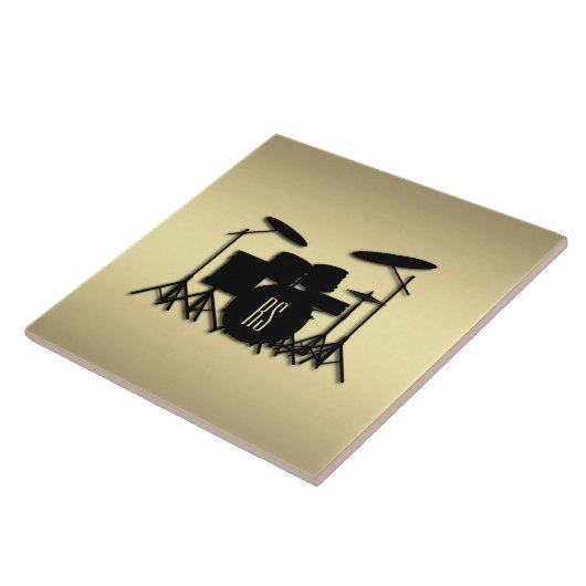 Monogram drumset Gold Tegeltje (Zijkant)