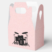 Monogram drumset muziekontwerp roze bedankdoosjes (Geopend)