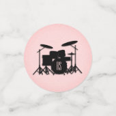 Monogram drumset muziekontwerp roze confetti (Kleine voorkant)