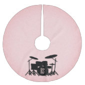 Monogram drumset muziekontwerp roze kerstboom rok (Voorkant)